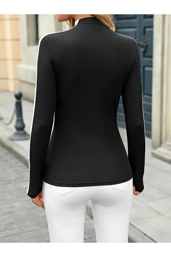 Kadın Uzun Kollu Balıkçı Yaka Kaşkorse Bluz