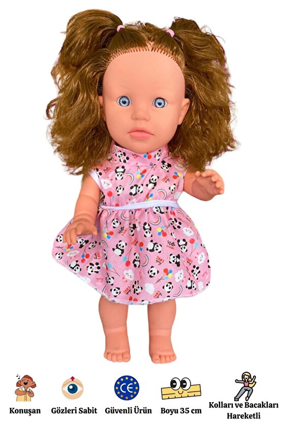 Sakura Türkçe Konuşan Kahverengi Saçlı Et Bebek Oyuncak (35 CM)