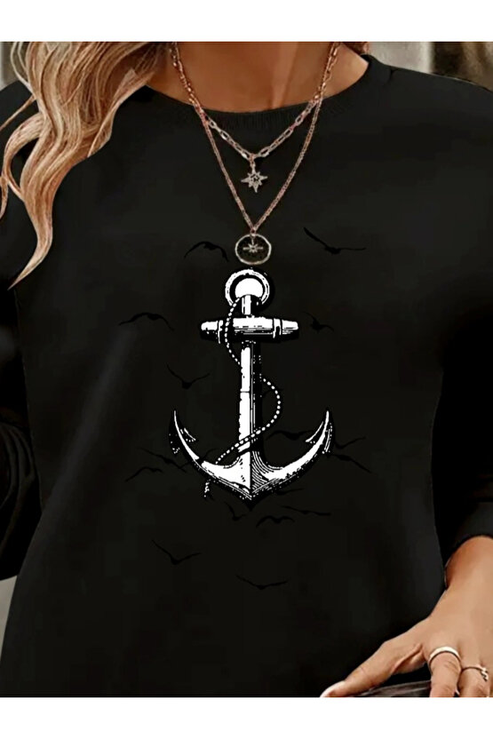 Kadın Uzun Kollu Bisiklet Yaka Desenli Viskon Iki Iplik Bluz