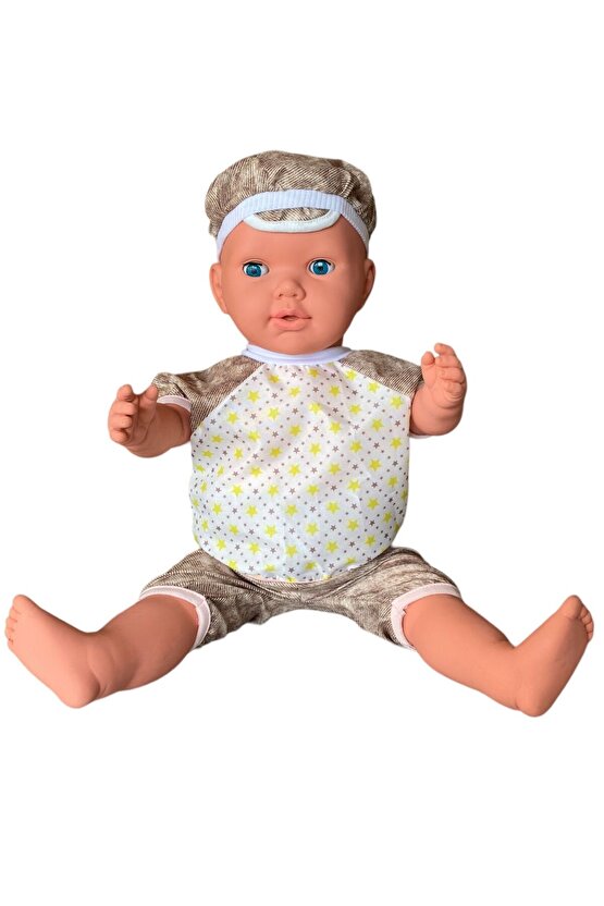 Büyük Boy Türkçe Konuşan Kel Şapkalı Et Bebek Oyuncak (60 CM)