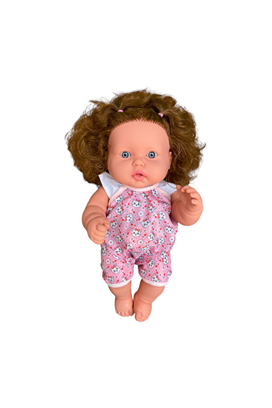 Tombul Türkçe Konuşan Kahverengi Saçlı Et Bebek Oyuncak (40 CM)