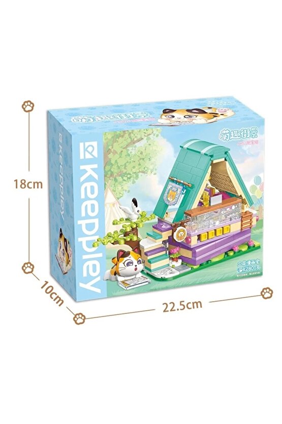 Mikro Blok Calico Cat Comic House Kedi Çizgi Roman Dükkanı 324 Parça - Lego Setleri - Keeppley Mini