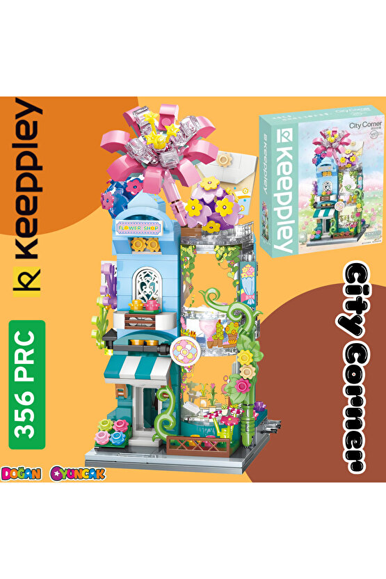 Mikro Blok Çiçek Dükkanı 356 Parça - Lego Setleri - Keeppley Mini Lego - Dükkan Lego - Keeppley Lego