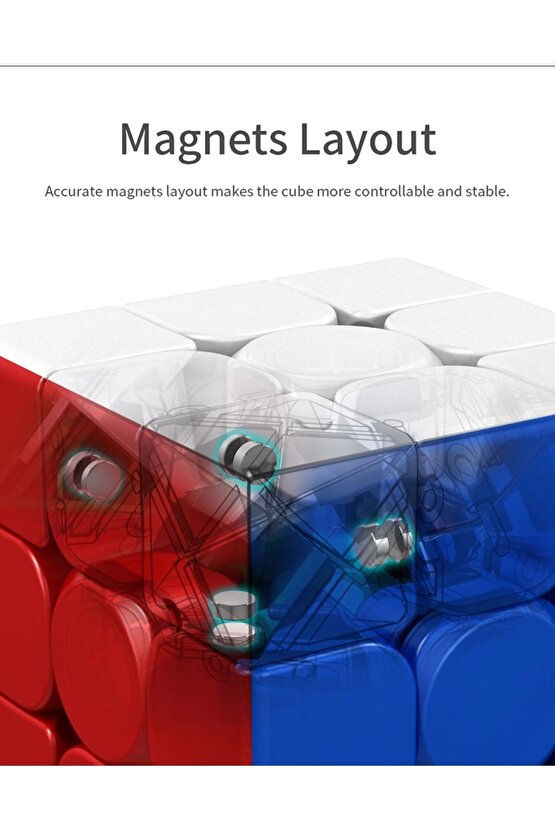 Orijinal MoYu Meilong 3x3 Manyetik Küp 3M - Moyu Speed Cube - Moyu 3x3 Zeka Küpü - Zeka Küpü - Magne