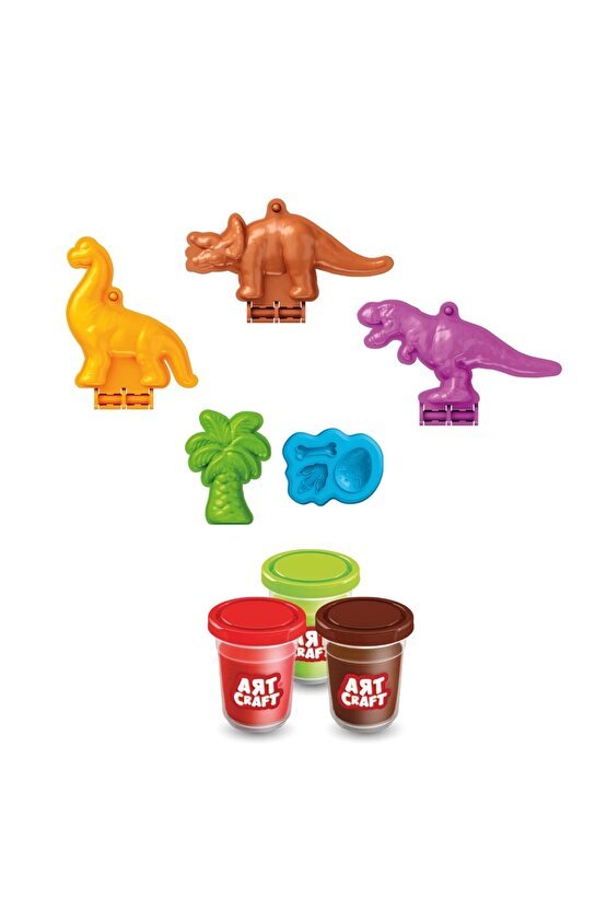 Dinozorlar Oyun Hamur Seti 168 Gr. - Oyun Hamuru Seti - Hamur Setleri - Hamur Kalıpları - Doğal Oyun