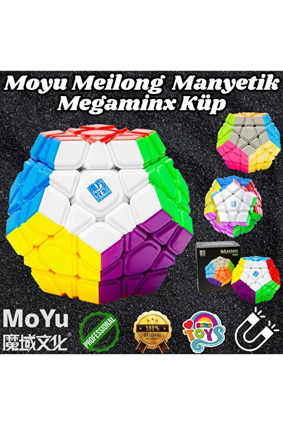 Orijinal MoYu Meilong Megaminx Manyetik Küp - Moyu Speed Cube - Moyu Megaminx Zeka Küpü - Zeka Küpü