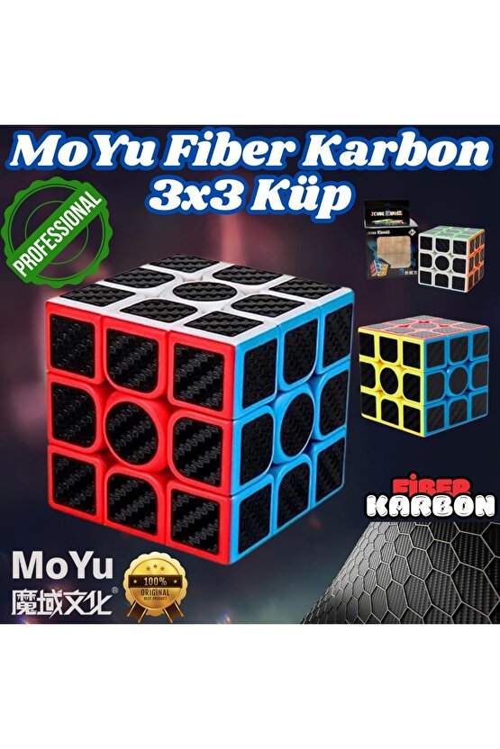 Orijinal MoYu Fiber Karbon 3x3 Küp - Moyu Speed Cube - Moyu Fiber Karbon 3x3 Zeka Küpü - Zeka Küpü -