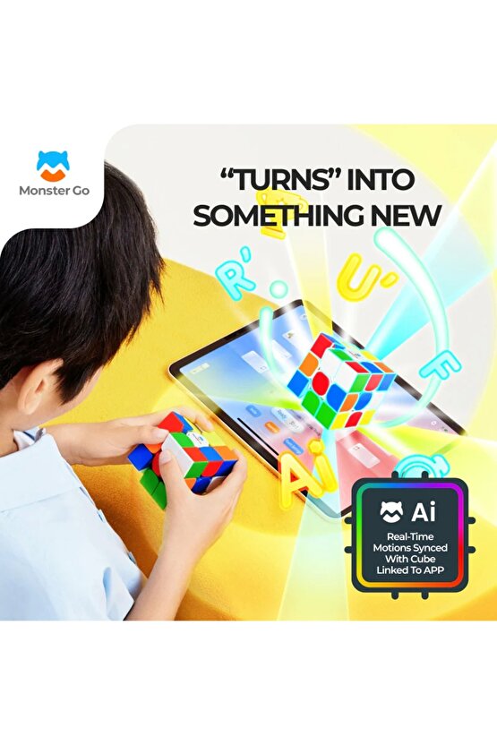 Akıllı GAN Monster Go Standard 3x3 Manyetik Küp - Zeka Küpü - Akıllı Küp - Yapay Zekalı Küp - Akıllı