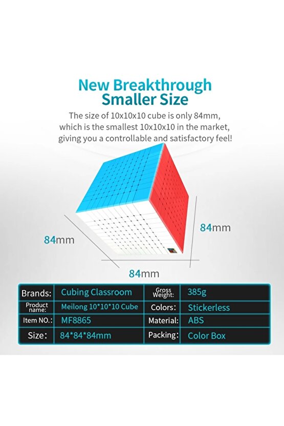 Orijinal MoYu Meilong 10x10 Küp - Moyu Speed Cube - Moyu 10x10 Zeka Küpü - Zeka Küpü - Rubik Küp