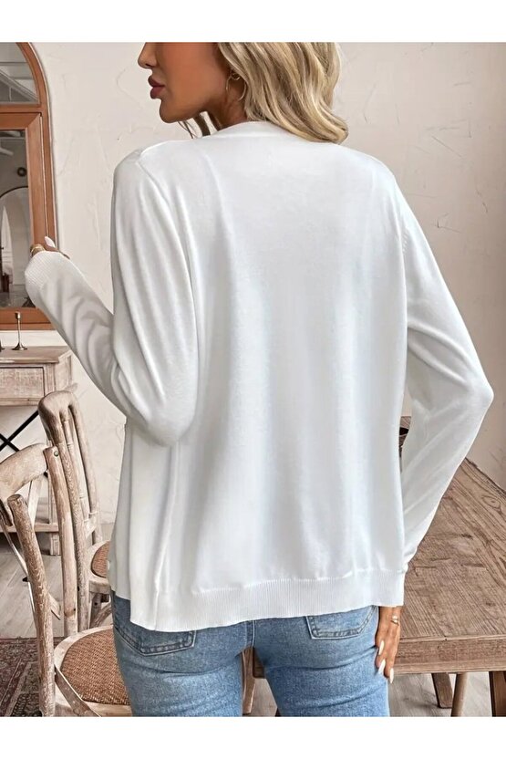 EQURİ Kadın Uzun Kollu önden Düğmeli Triko Ceket