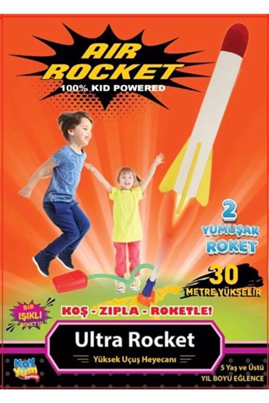 Air Rocket Tekli Seti - Roket Oyuncak - 2 Roket Ve Havalı Roketatar - Tekli Açık Hava Oyuncağı - Air