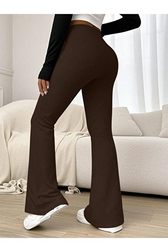 EQURİ Kadın Yüksek Bel Ispanyol Paçalı Pantolon Tayt