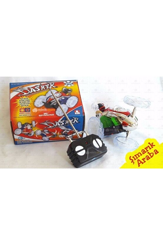 Uzaktan Kumandalı Takla Atan Işıklı Akrobat Oyuncak Araba Yeşil Renk Dasher Mg