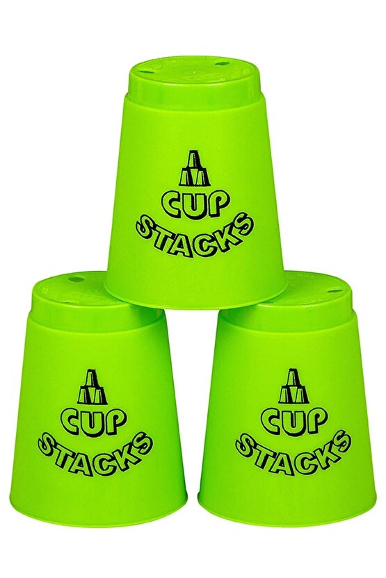 Speed Cup Stacks Yeşil - Lisanslı Bardak Denge Oyunu - Bardak Oyunu - Hızlı Bardaklar