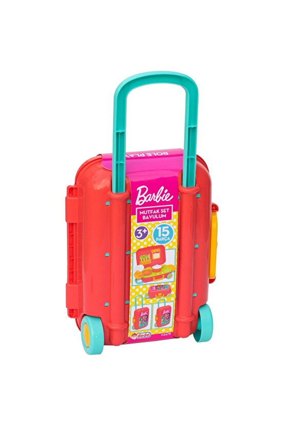 Orjinal Barbie Taşıma Bavullu Mutfak Seti Evcilik Oyuncakları Role Play Oyuncağı