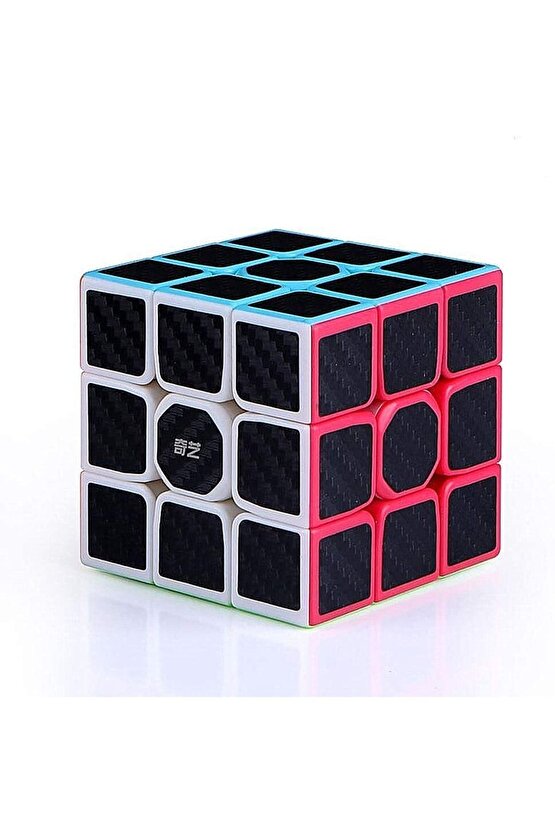 Orijinal Qiyi 3 X 3 Fiber Karbon Küp - Qiyi Fiber Karbon Zeka Küpü - Lisanslı 3 X 3 Zeka Küpü