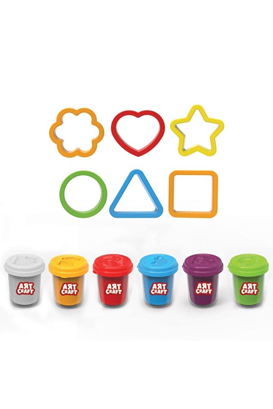 Geometrik Şekiller Hamur Seti (336 Gr.) - Oyun Hamuru Seti - Hamur Setleri - Hamur Kalıpları