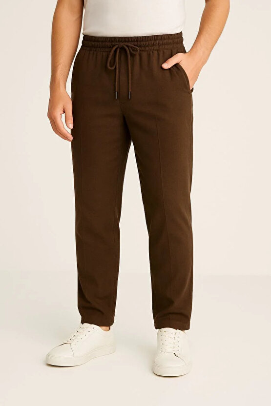 Erkek Keten Pantolon – Cepli, Beli Lastikli ve Bağcıklı, Nefes Alan Rahat Kalıp, Yazlık ve Baharlık