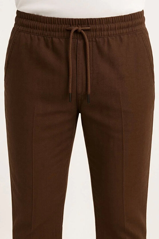 Erkek Keten Pantolon – Cepli, Beli Lastikli ve Bağcıklı, Nefes Alan Rahat Kalıp, Yazlık ve Baharlık