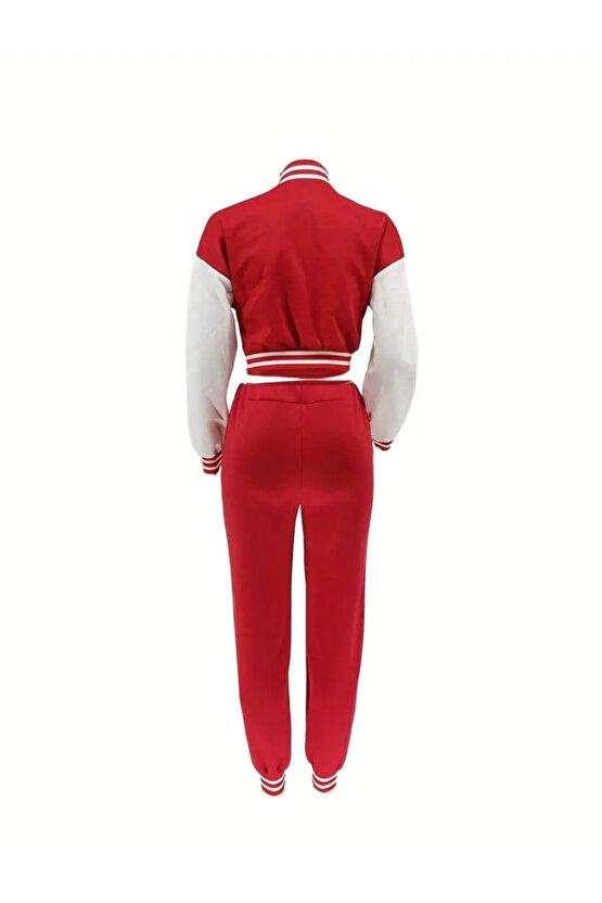 EQURİ Kadın Uzun Kollu Hakim Yaka önden Düğmeli Ceket Pantolon şardonlu Iki Iplik Ikili Takım