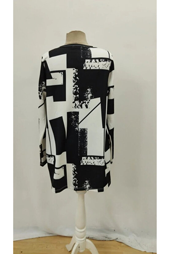 Kadın Uzun Kollu önü Açık Desenli Modal Kısa Ceket