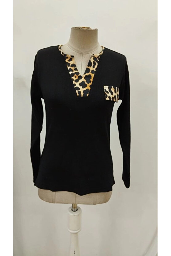 EQURİ Kadın Uzun Kollu V Yakalı Kaşkorse Bluz