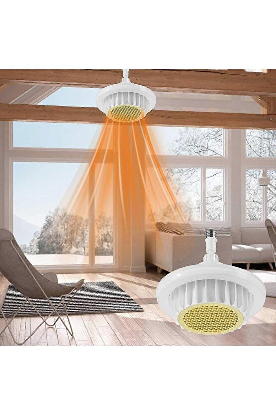 Istıcılı, Kumandalı, 3 Işık Modlu Led Ampul Isıtıcı Led Avize Ortam Isıtan 36 Watt 3900 Lümen Ampul