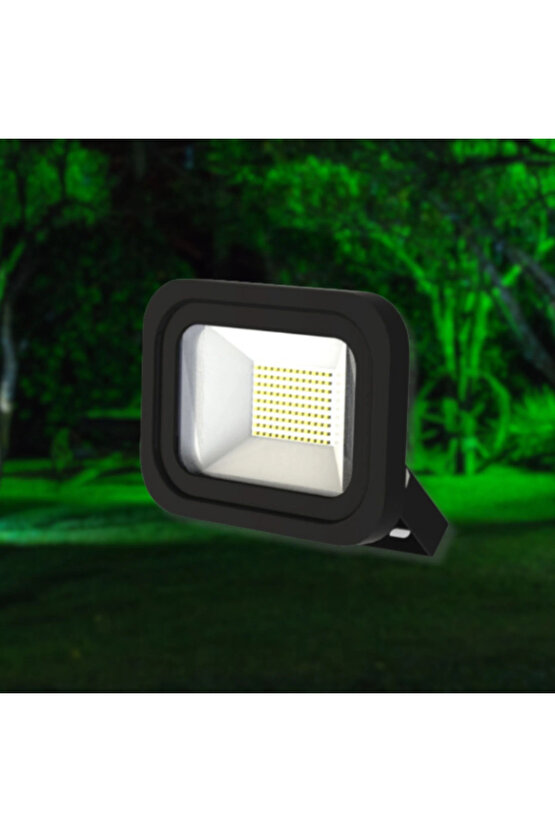 Elektrikle Çalışır, 50 Watt Yeşil Işık İç ve Dış Mekan Slim Led Projektör, Yağmurdan Etkilenmez