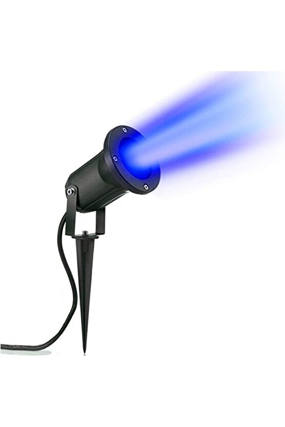 Elektrikle Çalışır 10 Watt Mavi Işık Ampul Dahil Metal Gövde Fonksiyonlu Bahçe Duvar ve Çim Armatürü
