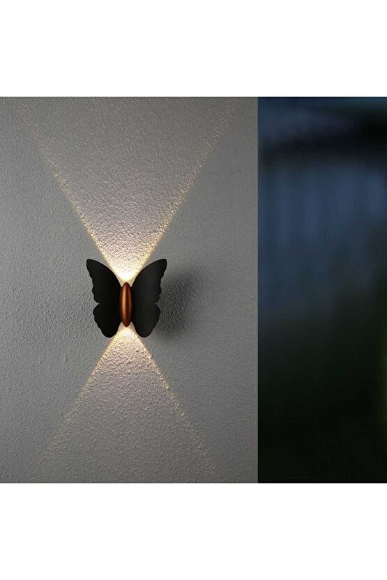 Elektrikle Çalışır, 6 Watt Amber Işık Ledli Kelebek Duvar Aplik İç ve Dış Mekan IP65 Led Duvar Aplik