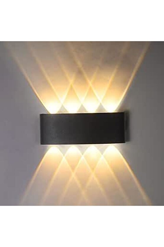 15 Watt, Amber Işık Ledli, Çok Kaliteli İç ve Dış Mekan Aydınlatma Armatürü, Led Bahçe Duvar Apliği