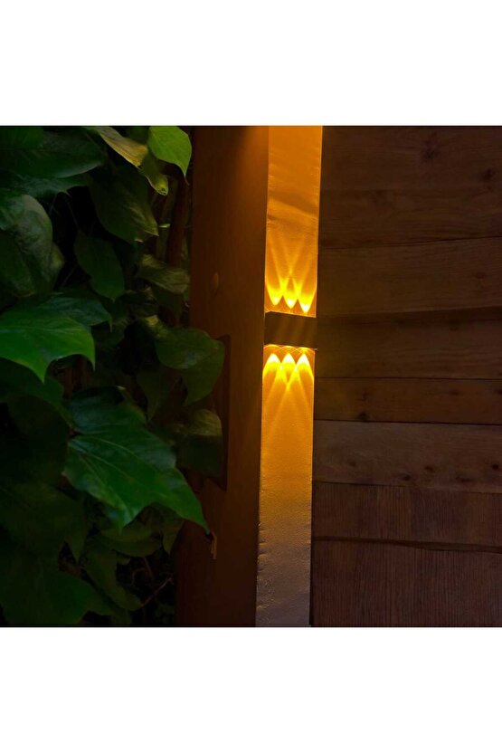 12 Watt Amber Işık Ledli, Elektrikle Çalışır, Bahçe - Villa Duvar Aydınlatma Armatürü, Amber Aplik