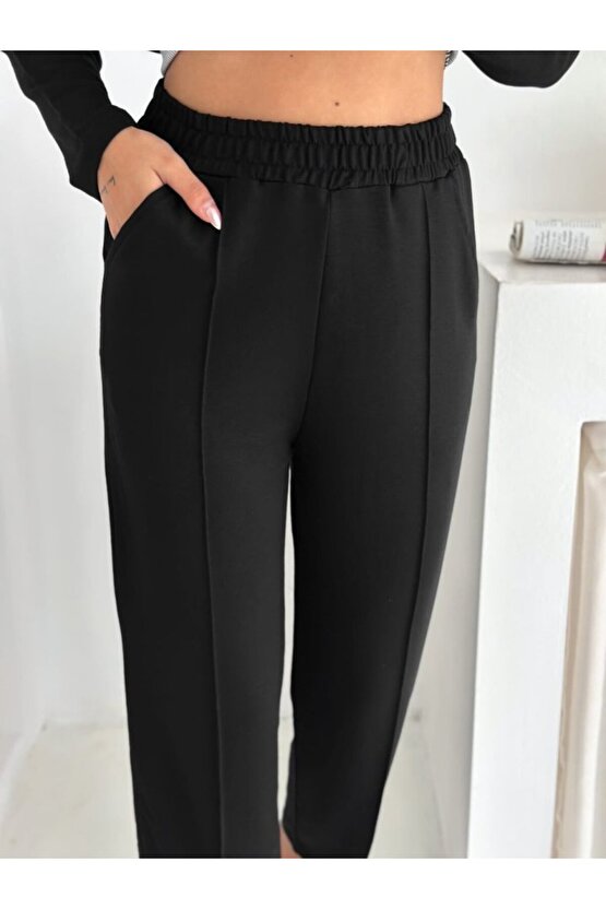 Polo Yaka Gömlek Detay Salaş Balon Pantolunlu ıkılı Takım