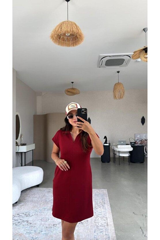 Kadın Polo Yaka Mini Elbise