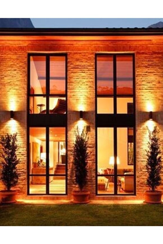 Amber Işık Ledli Iç Ve Dış Mekan Dekoratif Çift Yönlü Duvar Apliği
