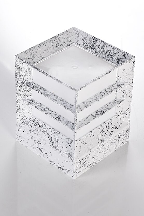 Mermer Desen Plastik 1. Sınıf Kare Küp Bahçe Aydınlatma Armatürü