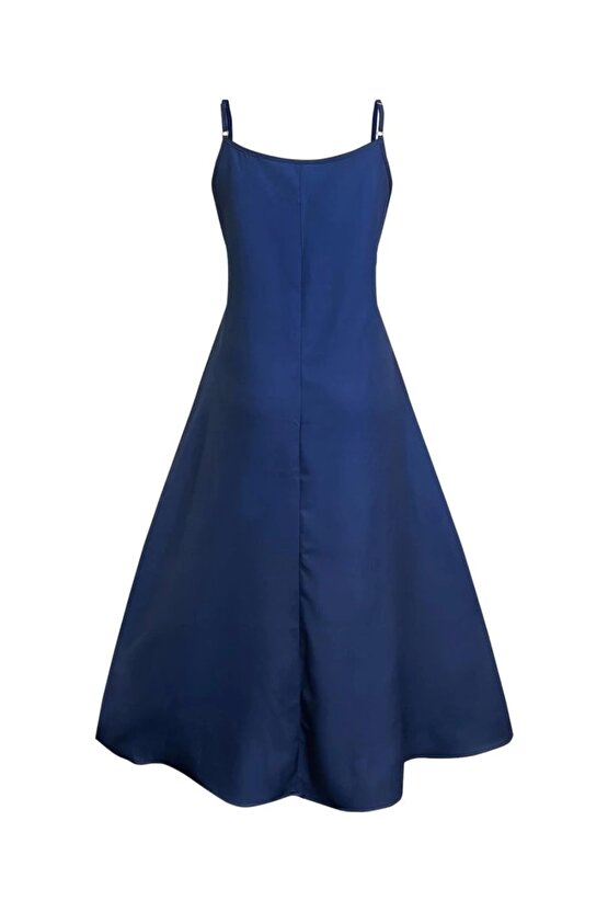 Kadın Ip Askılı V Yakalı Desenli Süprem Maxi Elbise