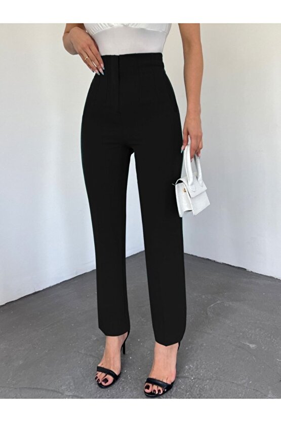 EQURİ Zra Pileli Havuç Pantolon -Siyah