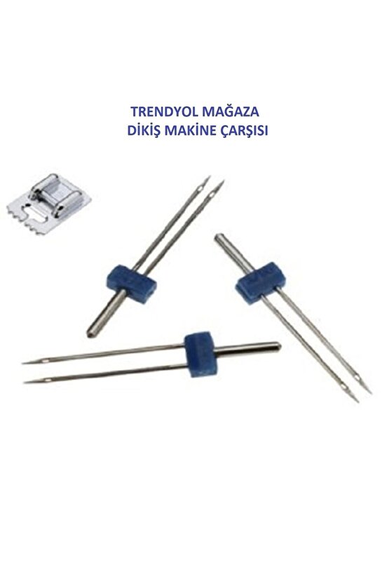 Singer Bernina Janome Çift Iğne Ve Nervür Ayak Set (iğne Paket Içinde 2mm,3mm Ve 4 Mmdir.)