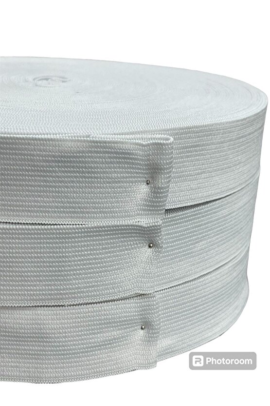 Örme Beyaz Lastik 3 Cm 25 Metre