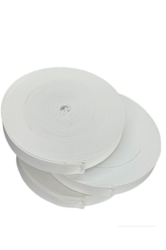 Örme Beyaz Lastik 3 Cm 25 Metre