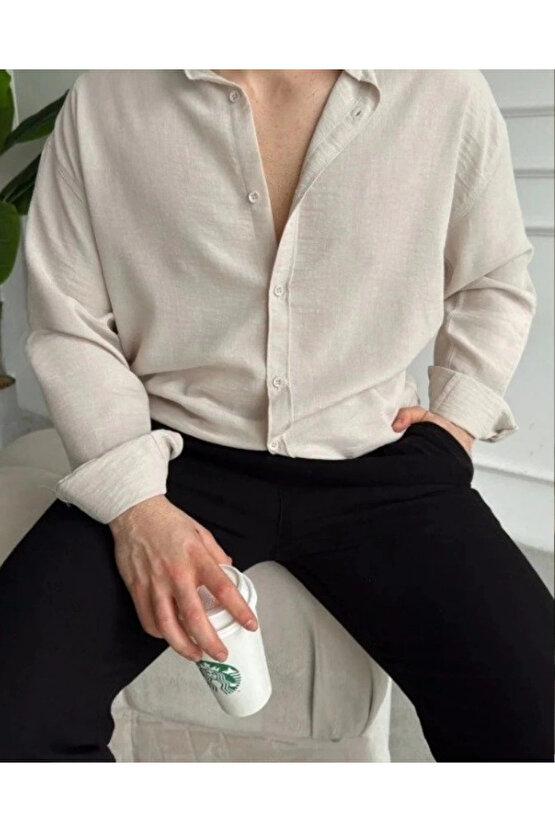 Erkek Uzun Kollu Regular Sofya Keten Gömlek