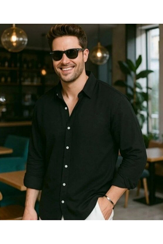 Erkek Uzun Kollu Regular Sofya Keten Gömlek