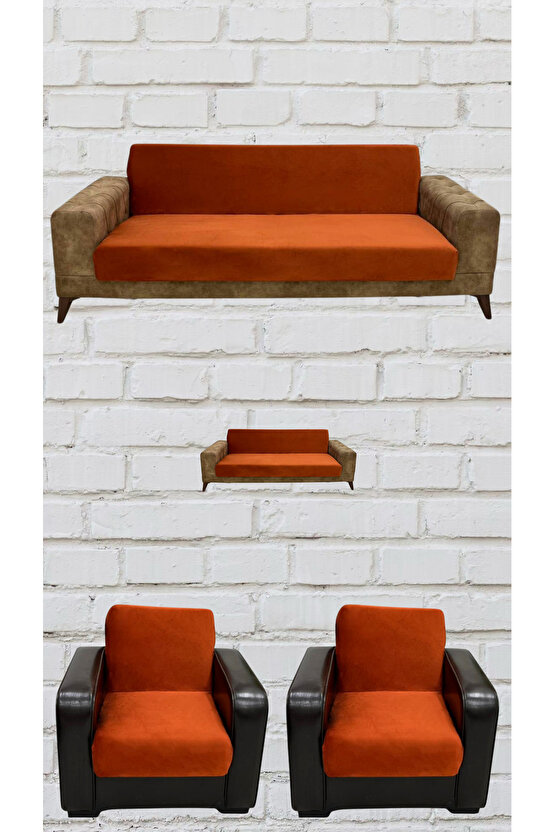 3+2+1+1 İtalyan Süet Kolsuz Koltuk Örtüsü ( RENK)