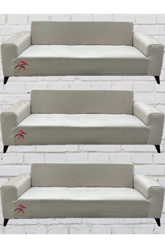 3+3+3 İtalyan Süet Koltuk Örtüsü(BEJ RENK)