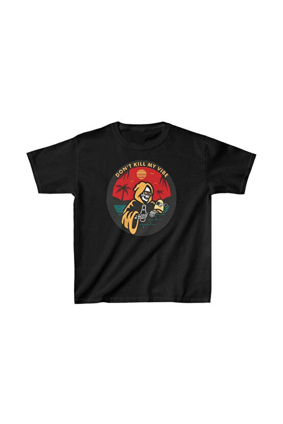 Çocuk Unisex Baskılı T-Shirt - Siyah