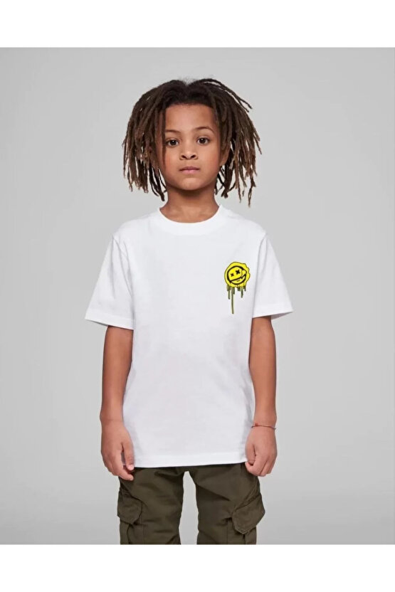 Çocuk Unisex Baskılı T-Shirt - Beyaz