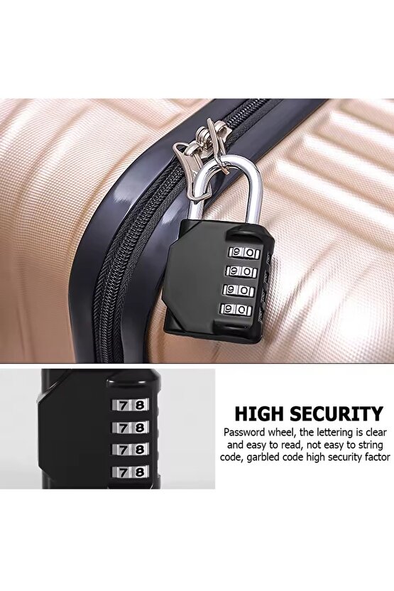 2 Adet Şifreli Asma Kilit Metal Güvenlik Kilidi Dolap Bagaj Bisiklet Spor Salonu İçin Su Geçirmez