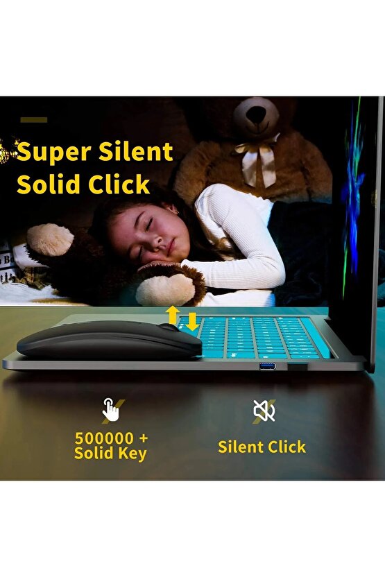 Lenovo Tab P12 TB370FU Tablet İçin Uyumlu Bluetooth Şarjlı 2.4Ghz Kablosuz Mouse Sessiz Tıklama