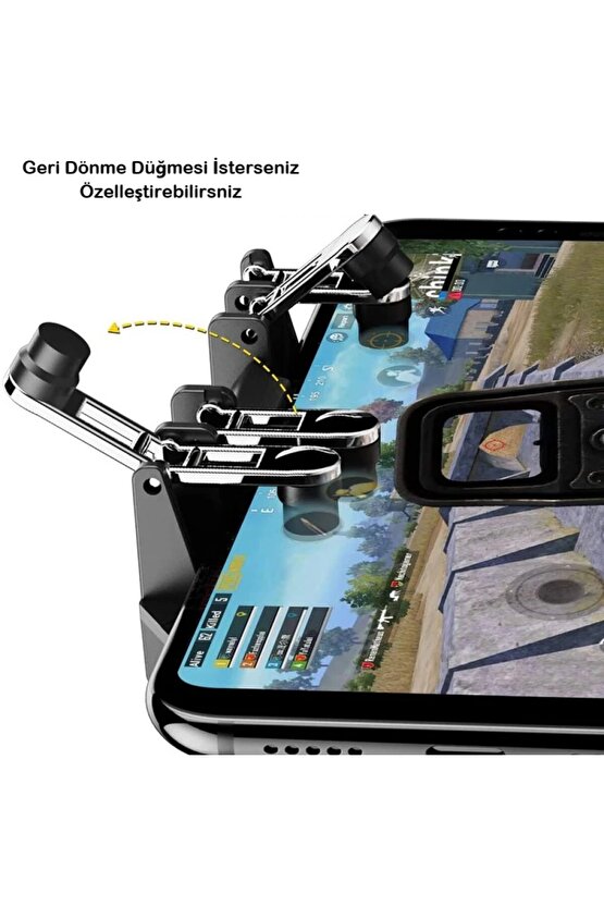 Pubg Mobile Oyun Konsolu Tüm Telefonlar Için Uyumlu Ateş Tetik Düğmesi- Telefon Soğutuculu